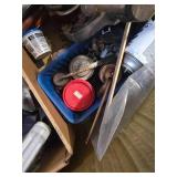 Box of misc Tools/ Drill bits/ saw
