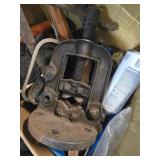 Box of misc Tools/ Drill bits/ saw