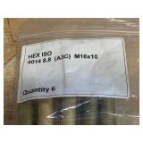 Lot of 6- HEX ISO 4014 8.8 (A3C) M16x10