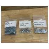 Lot of 20- Grade 5 Hex Bolt 5/16 18x3 with 20- Hex Nut Locking 5/16 - 18 and 40- 5/16 Flat Washers