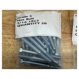 Lot of 20- Grade 5 Hex Bolt 5/16 18x3 with 20- Hex Nut Locking 5/16 - 18 and 40- 5/16 Flat Washers
