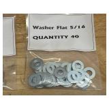 Lot of 20- Grade 5 Hex Bolt 5/16 18x3 with 20- Hex Nut Locking 5/16 - 18 and 40- 5/16 Flat Washers