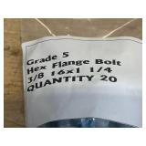 Lot of 40- Grade 5 Hex Flannge Bolts 3/8 16x1 1/4