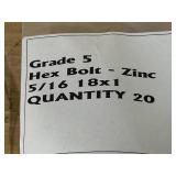Lot of 60- Grade 5 Hex Bolts- Zinc 5/16 18x1