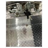 ^Northern Tool + Equipment Deep Low-Profile Crossover Truck Toolbox with Removable Tray, 69in. x 20in. x 19in., Aluminum, Diamond Plate, Shotgun Latches #42351 Msrp $489.99