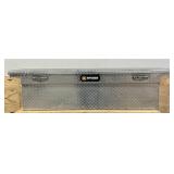 ^Northern Tool + Equipment Deep Low-Profile Crossover Truck Toolbox with Removable Tray, 69in. x 20in. x 19in., Aluminum, Diamond Plate, Shotgun Latches #42351 Msrp $489.99