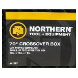 ^Northern Tool + Equipment Slim Low-Profile Crossover Truck Toolbox, 69in. x 12in. x 13in., Aluminum, Gloss Black, Paddle Latches #41867 Msrp $399.99