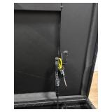 ^Northern Tool + Equipment Low-Profile Crossover Truck Toolbox with Removable Tray, 69in. x 20in. x 13in., Aluminum, Textured Matte Black, Pull Handle Latches #41915 Msrp $459.99