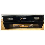 Northern Tool + Equipment Chest Truck Toolbox, 56in. x 20in. x 15.75in. x 18in., Aluminum, Gloss Black, Pull Handle Latches #42057 Msrp $519.99 see description