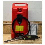 Flo n' Go Duramax Scepter, 14-Gal Powered Gas Caddy with 6 GPM Fill-Rite Fuel Pump, Model# PFSG1411 #5941820 Msrp $299.99