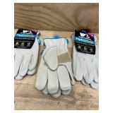 Women's Water-Resistant Leather Work Gloves, HydraHyde, Medium (lot of 3)