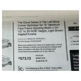 *The Cloud Series 2-Tier Left Blind Corner Optimizer for 15' Minimum Face Frame Opening Width x 24-1/2' to 30-5/16' Height, Light Brown Maple/Chrome Msrp $573.13