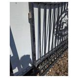 Wrought Iron Gate with Deer Silhouette Oval Medallion - Outdoor Fence Panel