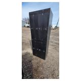 Tall Black Steel Locker Cabinet - 8-Door Industrial Storage, 32 in Wide