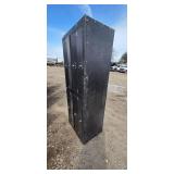 Tall Black Steel Locker Cabinet - 8-Door Industrial Storage, 32 in Wide