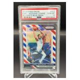 Karl-Anthony Towns PSA 10 Gem Mint Red/White/Blue Prizm 2018 #107 Minnesota Timberwolves Basketball Card