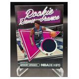 Anthony Edwards Relic Rookie Rememberance 2021-22 Hoops #RR-AED Basketball Card