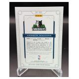 Andrew Wiggins /26 RC RPA 2015 National Treasures #101 Auto / Tri-Colored Relic / Rookie Numbered 14/25 Minnesota Timberwolves Baketball Card