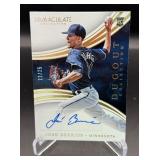 Jose Berrios RC Auto /25 2016 Immaculate Dugout Collection #DCI-JB Numbered 22/25 Rookie Minnesota Twins Baseball Card