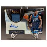 Andrew Wiggins /199 Auto Relic 2018-19 Select #AM-AWG Numbered 179/199 Minnesota Timberwolves Baskerball Card
