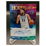 Karl-Anthony Towns Auto 2019-20 Hoops Ink #HI-KAT Minnesota Timberwolves Basketball Card