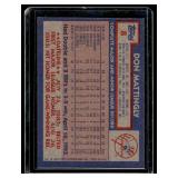 Don Mattingly RC 1984 Topps #8 Vintage Rookie Baseball Card