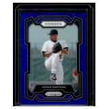 Johan Santana /199 Blue Refractor Prizm 2023 #34 Numbered 096/199 Minnesota Twins Baseball Card