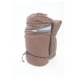 Vintage Cotton Sleeping Bag. Brown w/light-blue inside