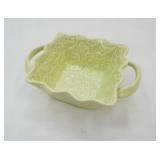 Vintage Green Ceramic Candy dish with handles