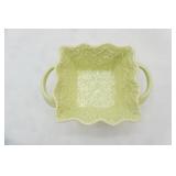 Vintage Green Ceramic Candy dish with handles