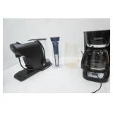 Kitchenware Lot: Black & Decker Coffee Maker, Ambiano Single Serve Espresso Maker, Tavana Water Infuser