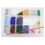 Glass, Stone & Other Beads, Small Bead Bin. (beads are separated in organizing cylinders)