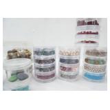 Glass, Stone & Other Beads, Small Bead Bin. (beads are separated in organizing cylinders)