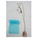 Teardrop-Shaped Natural Stone Pendant Necklace