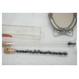 Vintage Hair Comb, Beading Kit, Beads, Small metal picture frame