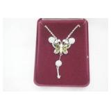 Jewelry Lot: Green Butterfly Pendant Necklace
