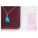 1/20 14KGF Turquoise Stone Pendant Necklace