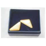 Triangle Yellow Stone Stud Earrings