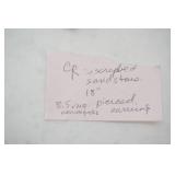 CR Inscripted Sandstone 18" Necklace. Size 8.5 Ring. Pierced Earrings, Faux Diamond Bracelet