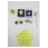 Jewelry Lot: 35 Years Masonic Pin, Moorhead Police Officer, Navy Sticker Pin, Naval Reserve Honorable Discharge, 39 No St Paul, Osman Circus 2002