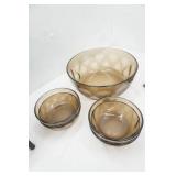 Vintage Pyrex Fireside 5 Piece Sculptured Bowl Set (model 844-F)