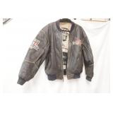 Vintage 1990s Michael Hoban USA Leather Bomber Jacket (lining is shot?) Tag 88. Size Medium