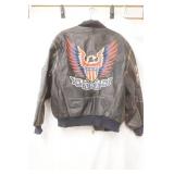 Vintage 1990s Michael Hoban USA Leather Bomber Jacket (lining is shot?) Tag 88. Size Medium