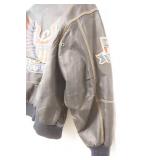 Vintage 1990s Michael Hoban USA Leather Bomber Jacket (lining is shot?) Tag 88. Size Medium