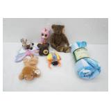TY Beanie Babies & NEW 50x60" Fleece Throw Blanket