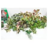 Animated Santa With Puppet (battery operated) & Artificial Greenery (lot includes tote w/ lid)
