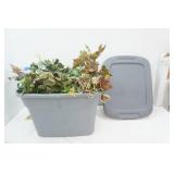 Animated Santa With Puppet (battery operated) & Artificial Greenery (lot includes tote w/ lid)