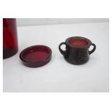 Vintage Anchor Hocking Royal Ruby Red Glass Pieces, Avon, and Other
