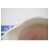 Vintage Stoneware White Pitcher, hand-painted ceramic tile