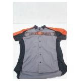 Harley Davidson Button Up Shirt Size 2XL, Large HD Embroidered Screaming Eagle Performance Parts cut-out